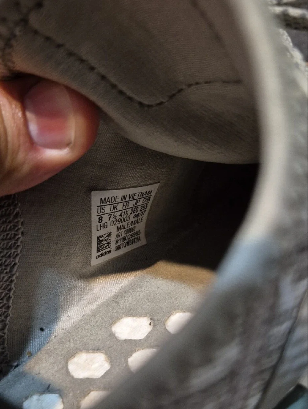 adidas Men’s Gray Knit NMD Sneakers with Green Accents